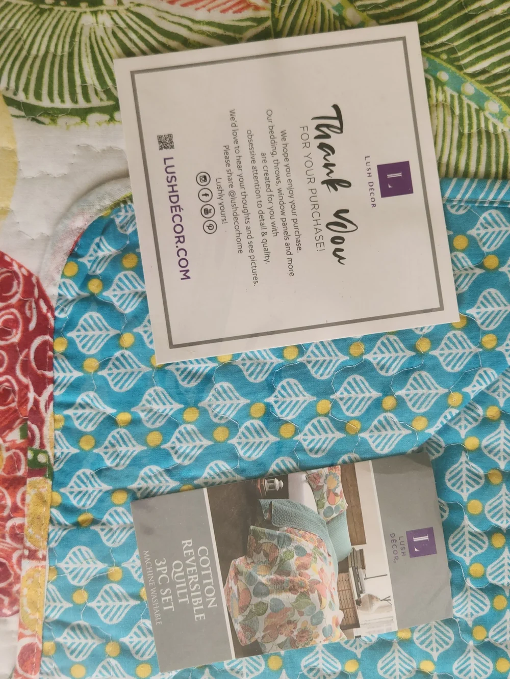Cotton Reversible Quilt - Multicolor Lush Decor